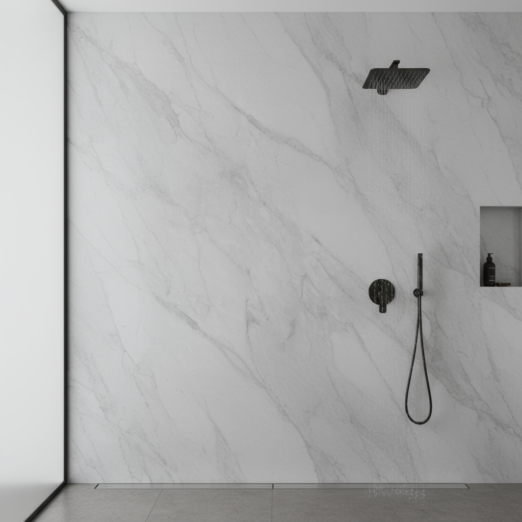 Shower Wall Panel  1200 Light Grey Marble