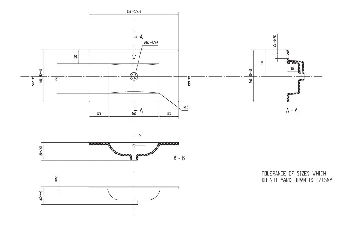 CLICK 810mm Wall Hung 2 Drawer Basin Unit & Basin - Matt Clay