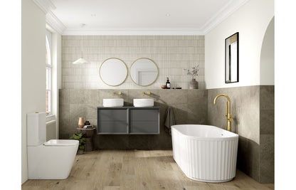 CLICK 810mm Wall Hung 2 Drawer Basin Unit & Basin - Matt Clay