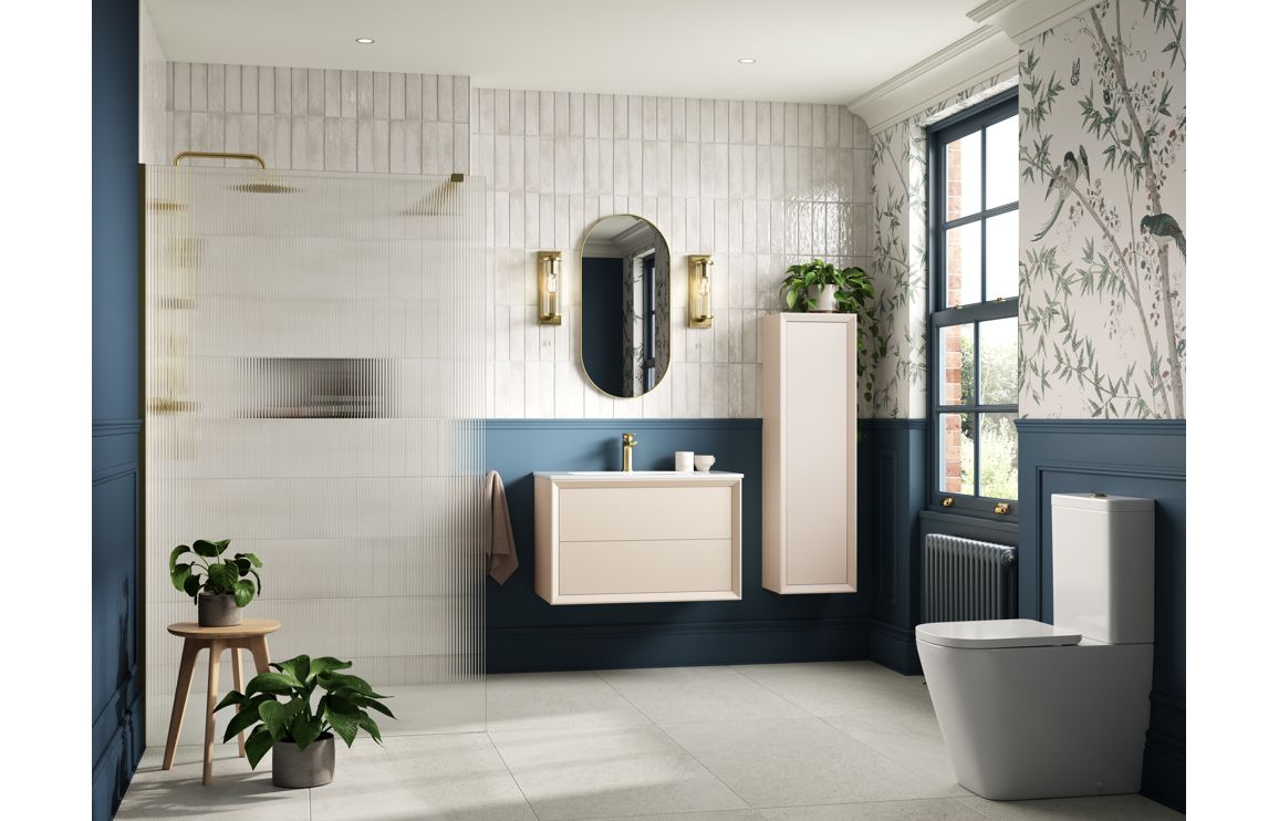 CLICK 800mm Wall Hung 2 Drawer Basin Unit & Top - Matt Cotton