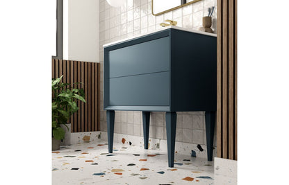 CLICK 345mm Wall Hung 1 Door Tall Unit - Matt Storm Blue