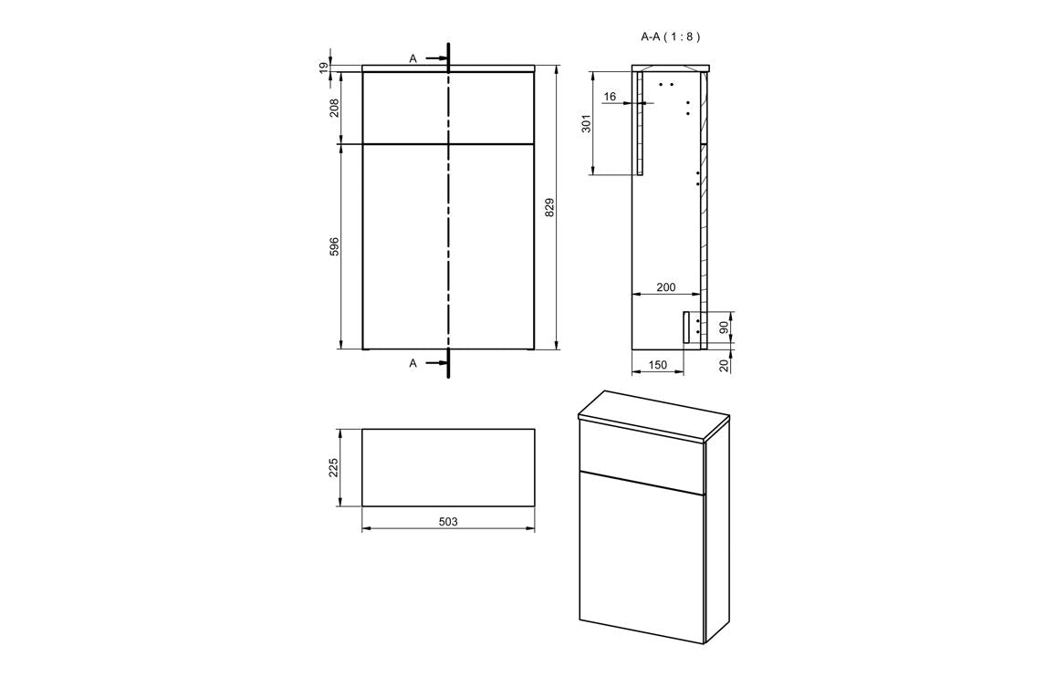 CLICK 503mm Floor Standing WC Unit - Matt Cotton