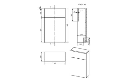 CLICK 503mm Floor Standing WC Unit - Matt Cotton
