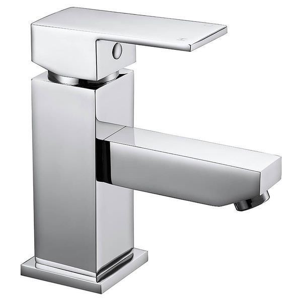 Fline Flow Cube Chrome Basin Mixer Tap With Click Clack Waste