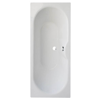 Fline  Luna 1700 x 750mm Round Double Ended Straight Bath White