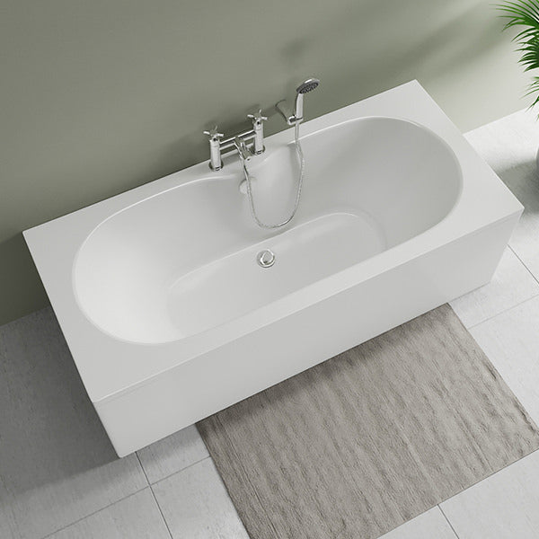 Fline  Luna 1700 x 750mm Round Double Ended Straight Bath White