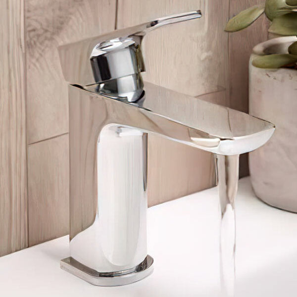 Mre Polished Chrome Basin Mixer Tap With Sprung Waste