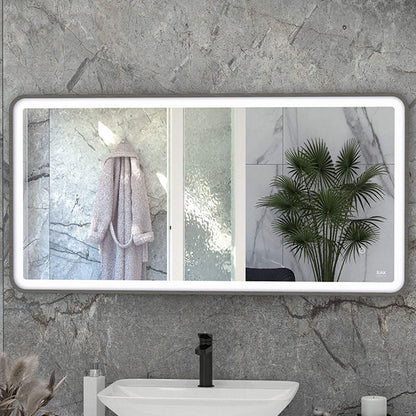 Rak Picture Soft LED Illuminated Rectangular Mirror With Demister Pad