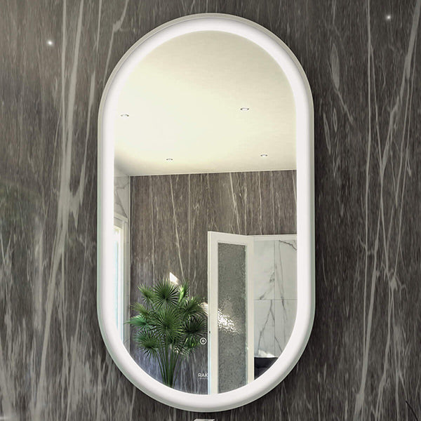 Rak Art LED Illuminated 450mm Oval Mirror With Touch Sensor