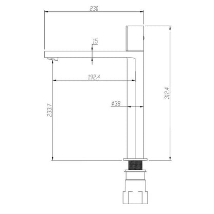 Fline Edition Velar Black Basin Mixer Tap With Click Clack Waste