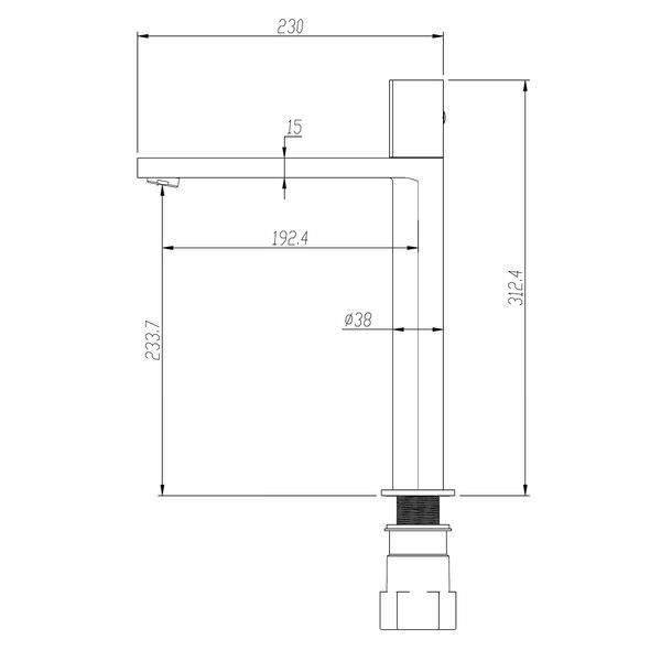 Fline Edition Velar Black Basin Mixer Tap With Click Clack Waste