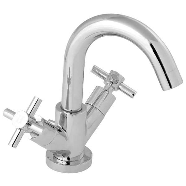 Viva Motif Mono Chrome Basin Mixer Tap With Press Top Waste