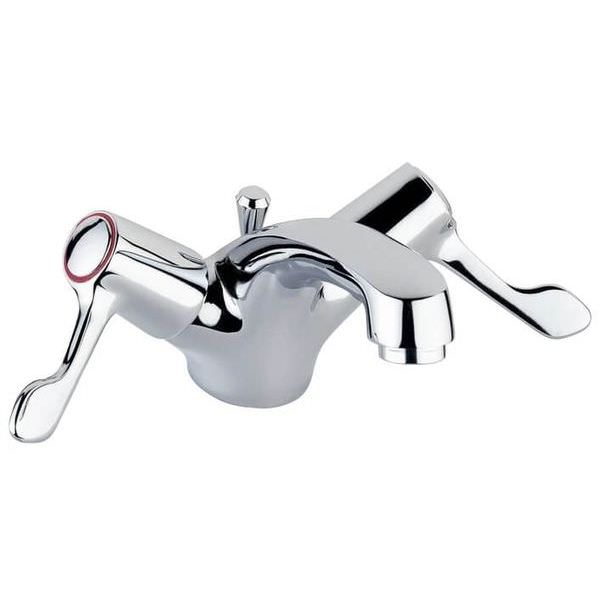 Viva Lever Action Mono Chrome Basin Mixer Tap With Pop Up Waste