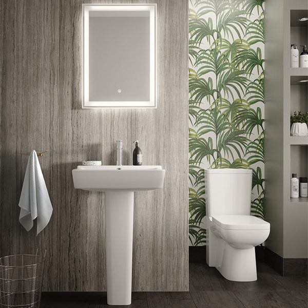 Hudson Reed Maya 385 x 645mm Flush To Wall Close Coupled Toilet With Seat And Cistern