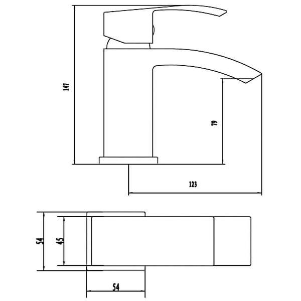 Viva Swoop Mk2 Mono Chrome Basin Mixer Tap