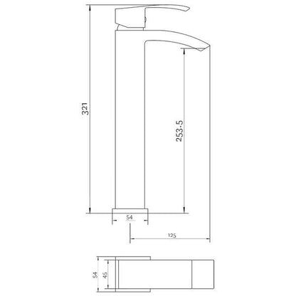 Viva Swoop Mk2 Mono Chrome Basin Mixer Tap