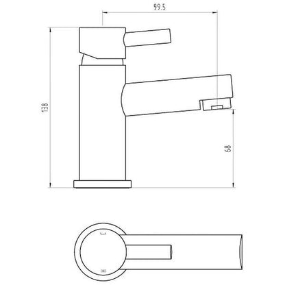 Fline Flow Petit Chrome Basin Mixer Tap With Click-clack Waste