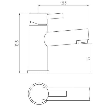 Fline Flow Petit Chrome Basin Mixer Tap With Click-clack Waste
