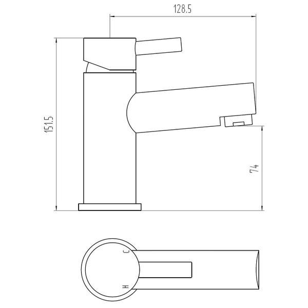 Fline Flow Petit Chrome Basin Mixer Tap With Click-clack Waste