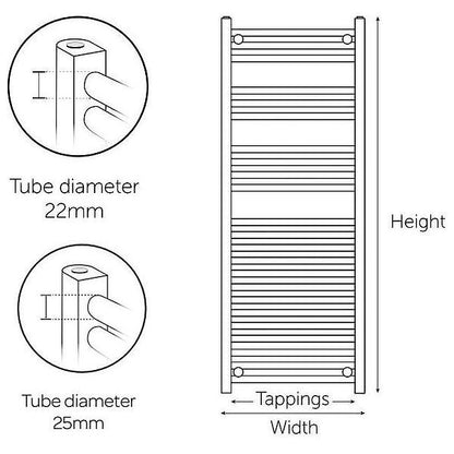 Kartell K-Rad K-Rail Straight Towel Rail 600mm Wide