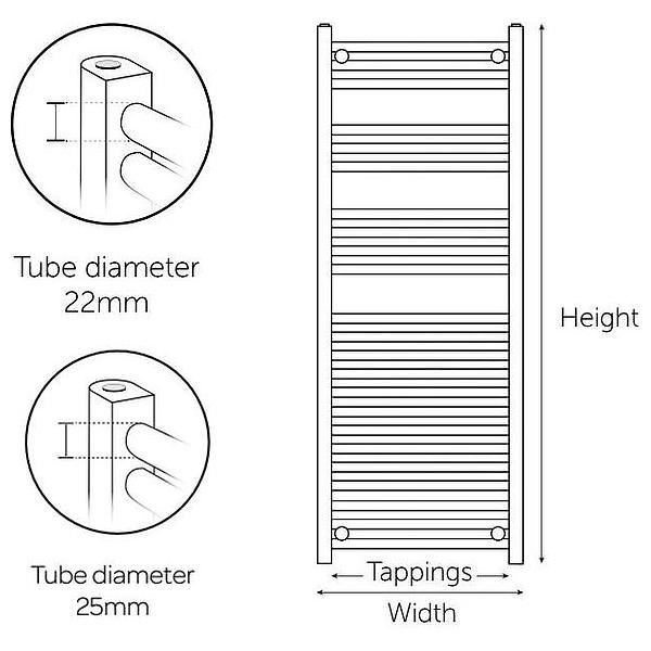 Kartell K-Rad K-Rail Straight Towel Rail 600mm Wide