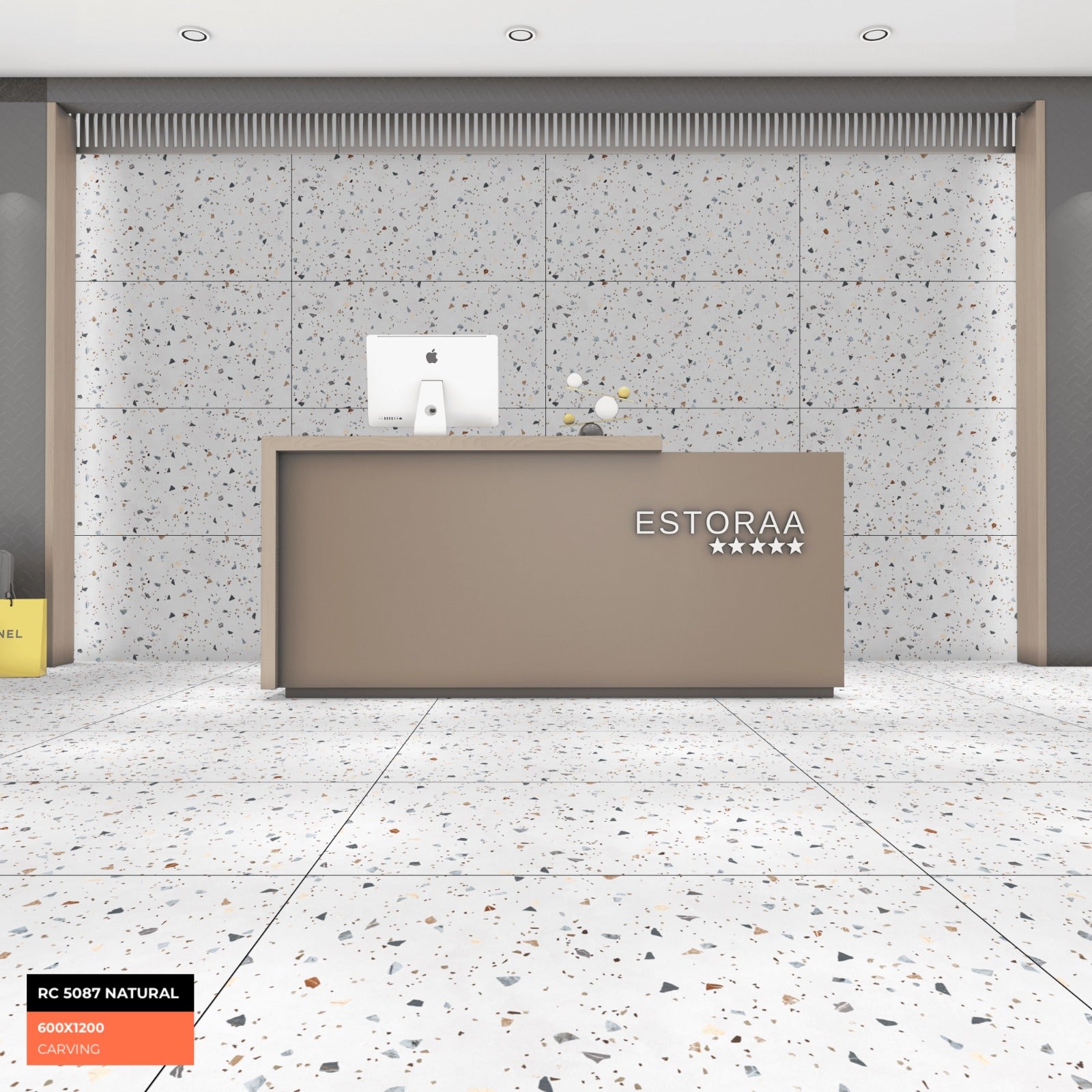 Natural RC HDC Porcelain  600x1200  Carving