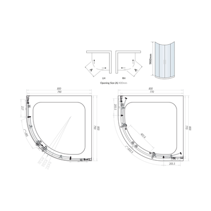 Double door quadrant