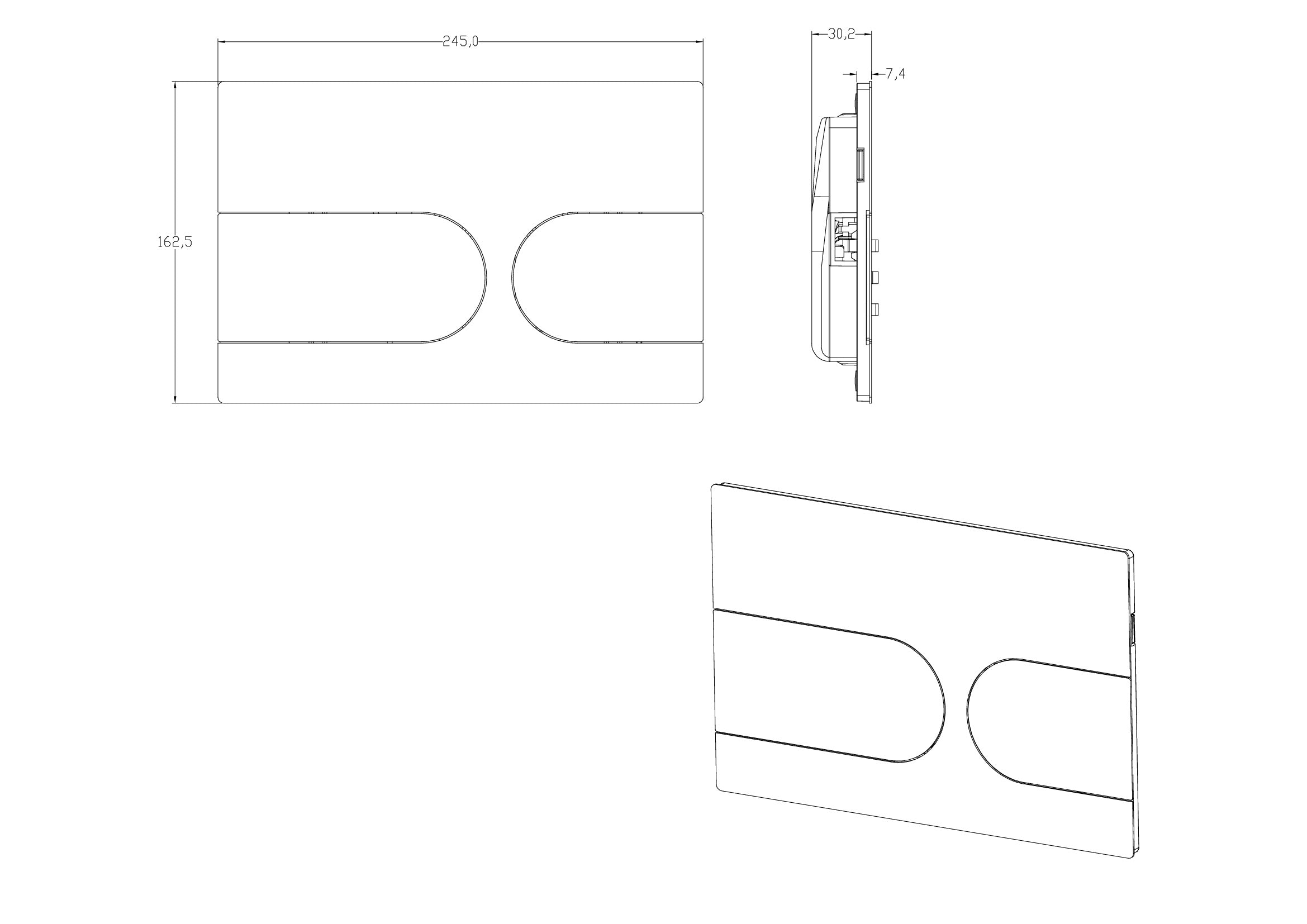 Novo Dual Flush Plate S001-Chrome