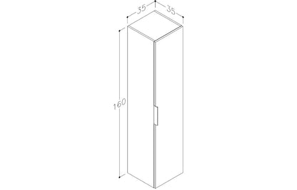 NEST 350mm Wall Hung 1 Door Tall Unit - Matt Olive Green