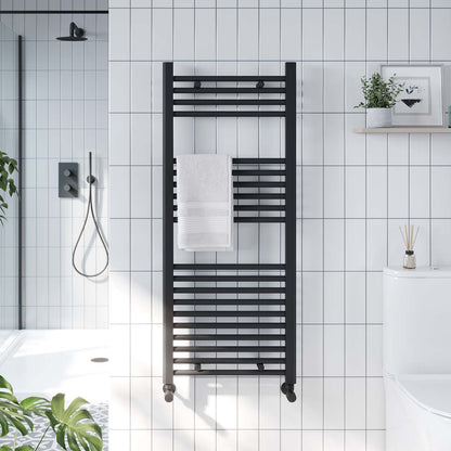 Novo Strive Towel Warmer Radiator - Matt Black/Anthracite/Chrome