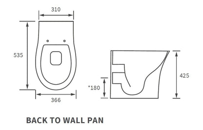 Sandro Rimless Back To Wall WC & Soft Close Seat