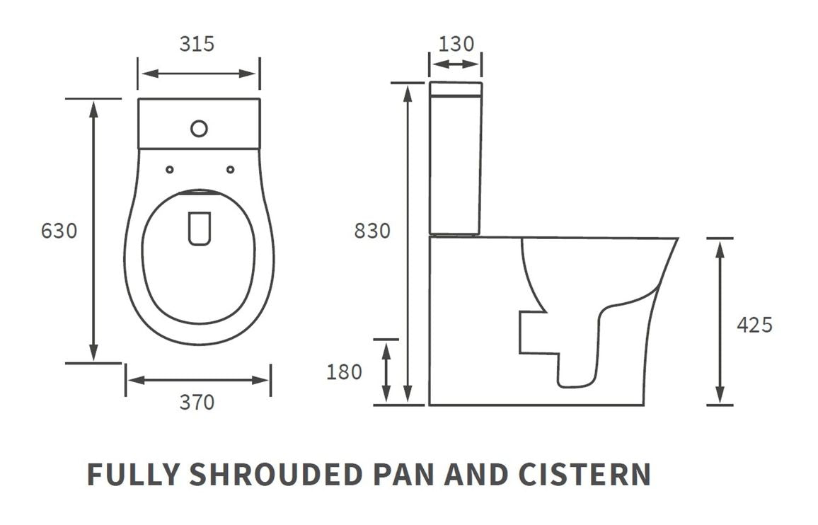Sandro Rimless Close Coupled Fully Shrouded WC & Soft Close Seat