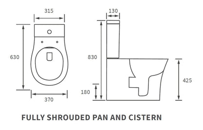 Sandro Rimless Close Coupled Fully Shrouded WC & Soft Close Seat