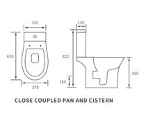 Sandro Rimless Close Coupled Open Back WC & Soft Close Seat