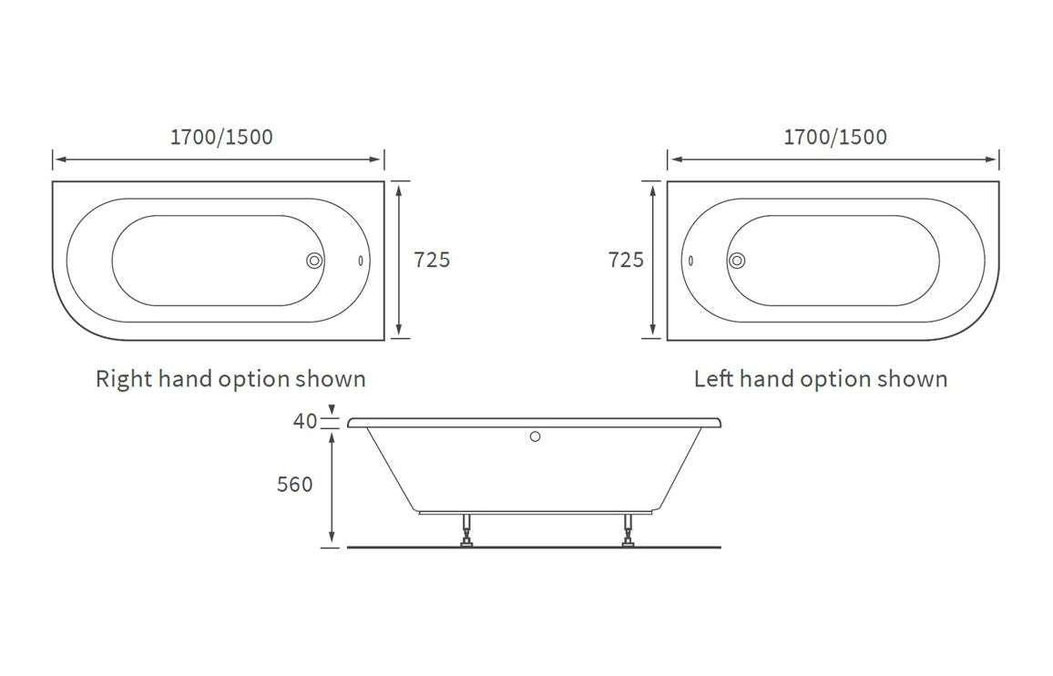 Sarasota J Shape 0TH Bath w/Legs