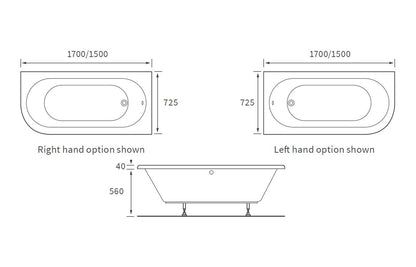 Sarasota J Shape 0TH Bath w/Legs