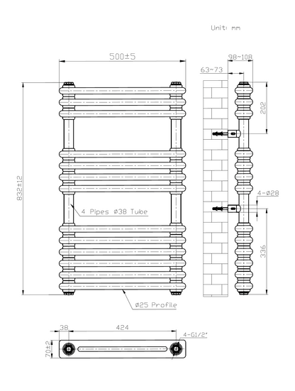 Kolumn Dual Column  Towel Radiator White / Anthracite