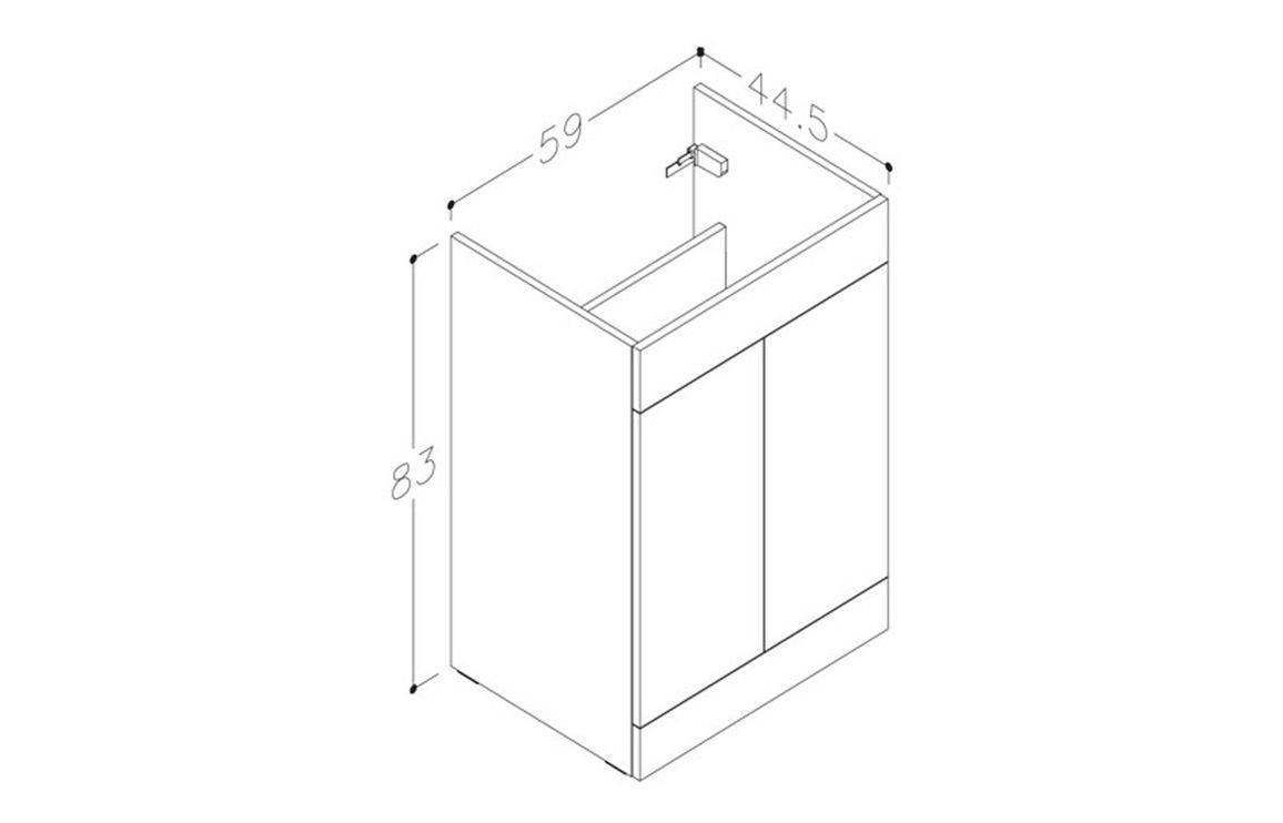 NEST 590mm Floor Standing 2 Door Basin Unit (No Top) - Matt Antique Rose