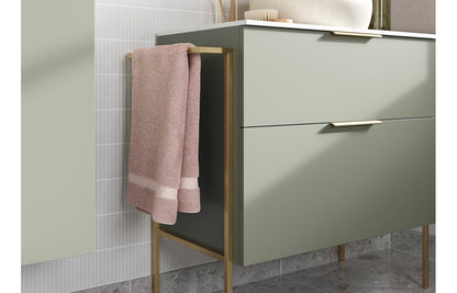 NEST1180mm Floor Standing 4 Door Basin Unit (No Top) - Matt Olive Green