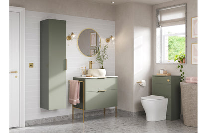 NEST 1180mm Wall Hung 4 Drawer Basin Unit (No Top) - Matt Olive Green