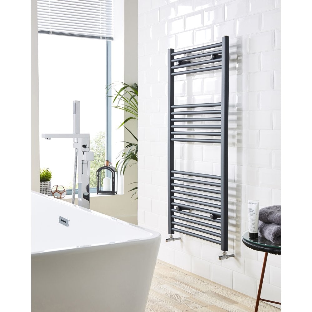 Novo Strive Towel Warmer Radiator - Matt Black/Anthracite/Chrome