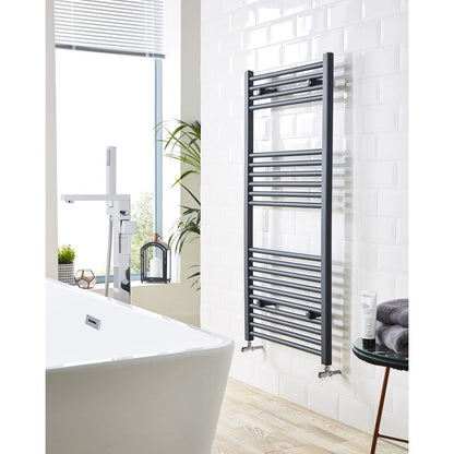 Novo Strive Towel Warmer Radiator - Matt Black/Anthracite/Chrome