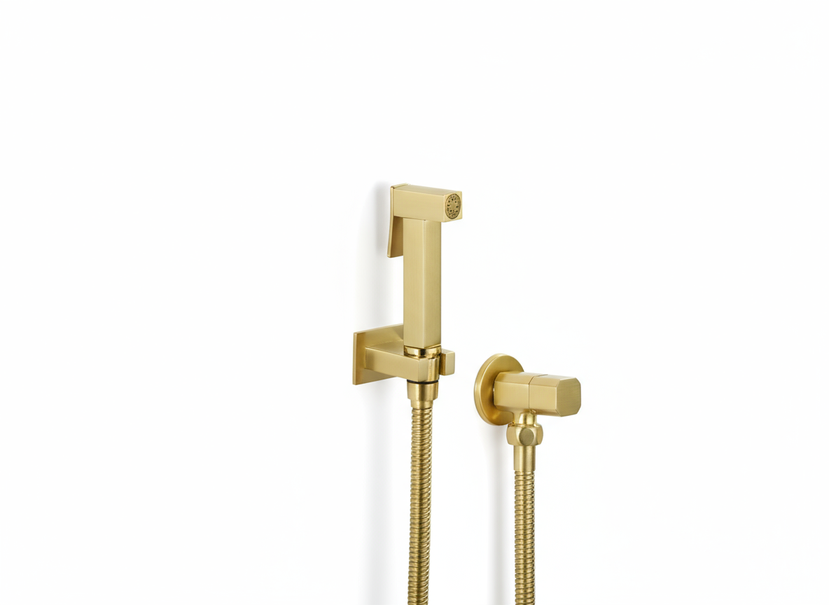 Novo Single Feed Bidet Spray Mixer Brushed Brass