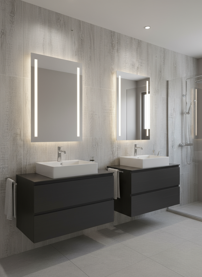 Shower Wall Panel  1000 Tiled Driftwood