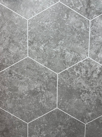Shower Wall Panel  1000 Tiled Grey Concrete
