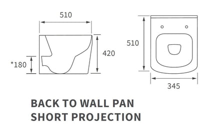 Tilia Rimless Back To Wall Short Projection WC & Soft Close Seat