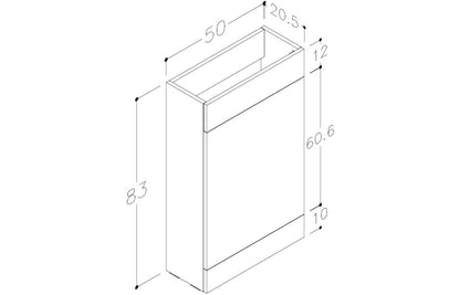 VINOS 1100mm Floor Standing L-Shape Pack & Basin - Anthracite Gloss