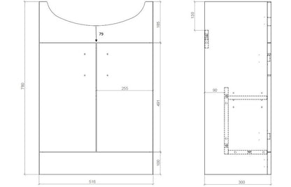Vista 550mm Vanity & C/C Toilet Pack