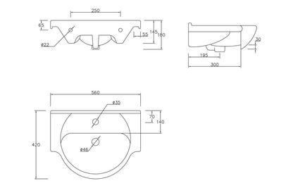 NIL 560mm Basin Unit & WC Unit Pack - White Gloss