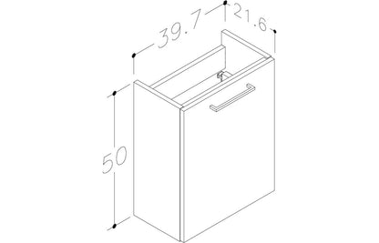 Volta 410mm Wall Hung 1 Door Basin Unit & Basin - Anthracite Gloss